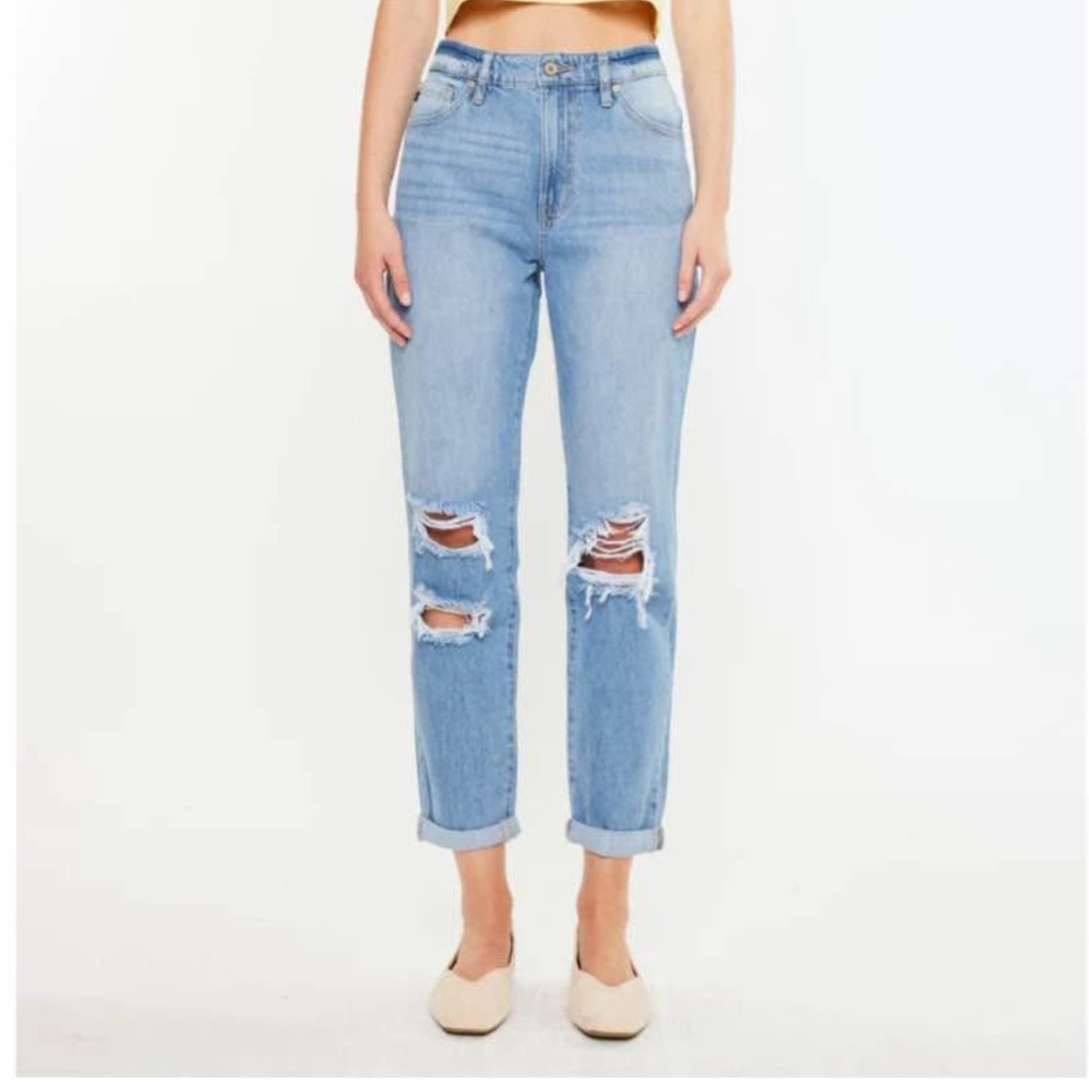 Women's KanCans - Light Blue Distressed Jeans
